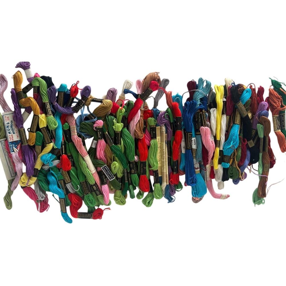 Vintage Embroidery Floss Lot 99 Skeins J&P Coats Bucilla American Thread Cotton - Picture 4 of 6